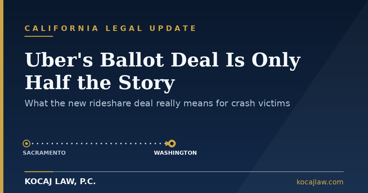 California Legal Update — Uber's ballot deal is only half the story: Sacramento to Washington